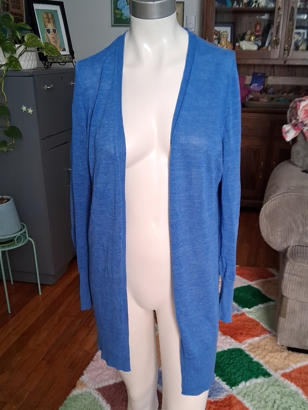 Halogen Blue Open-Front Lightweight Cardigan